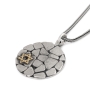 Jerusalem Wall: Silver and Gold Star of David Disk Pendant Necklace - 4