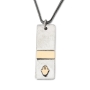 Porat Yosef: Silver and Gold "Dog Tags" Necklace - 3