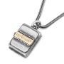 Silver and Gold Necklace with Microfilm Book of Psalms - 2