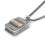 Silver and Gold Necklace with Microfilm Book of Psalms - 4