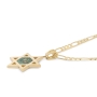 Large 14K Yellow Gold Men's Star of David Pendant with Engraved Chai on Eilat Stone - 4