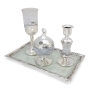 Pristine Handcrafted Glass and Sterling Silver Havdalah Set (White) - 2
