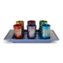 Kiddush Cup Set With Pomegranate Design By Yair Emanuel (Choice of Colors) - 1