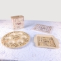 Fabric Matzah Cover - Passover Words (Brown) - 3