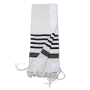 100% Cotton Non-Slip Tallit Prayer Shawl with Black Stripes - 4