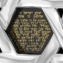 14K Gold Star of David Shema Yisrael Necklace with Onyx Stone and 24K Gold Inscription - Deuteronomy 6:4-9 - 12