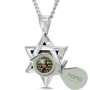 14K Gold Star of David Shema Yisrael Necklace with Onyx Stone and 24K Gold Inscription - Deuteronomy 6:4-9 - 10