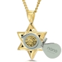 Star of David Necklace with 24K Gold Micro-Inscription of Shema Yisrael  - 7