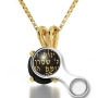 14K Gold and Swarovski Stone Necklace Micro-Inscribed with 24K Traveler's Psalm (Psalms 121) - 5