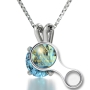 Soulmate: Sterling Silver and Swarovski Stone Necklace Micro-Inscribed with 24K Gold - 4