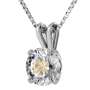 Soulmate: Sterling Silver and Swarovski Stone Necklace Micro-Inscribed with 24K Gold - 3