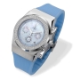 Adi Stainless Steel Analog Watch with Crystals and Silicone Strap - Blue - 1