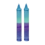12 Designer Purple and Blue Shabbat Candles - 2