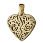 14K Gold Lover’s Heart Necklace with Engraved Silver Heart - 2
