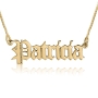 14K Yellow Gold Gothic-Style English Name Necklace - 1