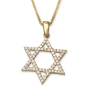 14K Gold and Cubic Zirconia Star of David (Choice of Colors) - 3