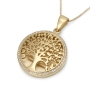 14K Gold Large Tree of Life Pendant Necklace with Sparkling Diamonds  - 5