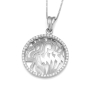 14K Gold Shema Yisrael Pendant Necklace with Diamonds - 5