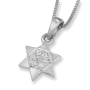 14K Gold Star of David Pendant Necklace with Diamonds - 2