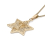 14K Gold Star of David Pendant Necklace with Menorah - 5