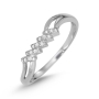 14K White Gold Ring With Chic Diamond Design - 1