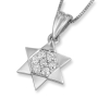 14K Gold Star of David Diamond Necklace - 2