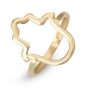 14K Yellow Gold Slim Hamsa Ring for Women - 2