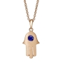 Yaniv Fine Jewelry Unisex 18K Gold Hamsa Pendant With Blue Sapphire Stone (Choice of Color) - 5
