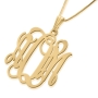 24K Gold Plated Silver Monogram Personalized Initial Name Necklace-English - 1