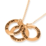 24K Rose Gold Plated Name Rings Necklace with Birth Date (Up to 5 Names)  - 2