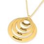 Hebrew Name Necklace For Mom - 24K Yellow Gold Plated English or Hebrew Name Rings Necklace - 4