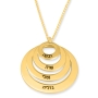 Hebrew Name Necklace For Mom - 24K Yellow Gold Plated English or Hebrew Name Rings Necklace - 1