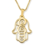 Sterling Silver / 24K Gold-Plated Hamsa Initial Necklace With Swarovski Birthstone - 2