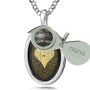 Sterling Silver and Onyx Necklace Micro-Inscribed with 24K Gold Heart and "I Love You" in 120 Languages - 6