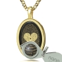 24K Gold Plated and Onyx Necklace Micro-Inscribed with 24K Gold Heart and "I Love You" in 120 Languages - 4