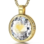 24K Gold Plated and Large Cubic Zirconia Necklace Micro-Inscribed with 24K Gold Heart and "I Love You" in 120 Languages - 11