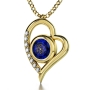 "I Love You" in 12 Languages: 24K Gold Plated and Swarovski Stone Heart Necklace Micro-Inscribed with 24K Gold - 5