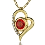 "I Love You" in 12 Languages: 24K Gold Plated and Swarovski Stone Heart Necklace Micro-Inscribed with 24K Gold - 4
