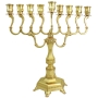 Gold Plated Traditional Hanukkah Menorah – 28cm - 1