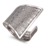 Blackened 925 Sterling Silver Adjustable Open Kabbalah Ring – Three Names of God - 6