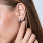 Marina Jewelry Sterling Silver Stylish English Lock Earrings With Eilat Stone - 3
