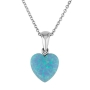 Marina Jewelry Heart Opal and 925 Sterling Silver Necklace  - 1