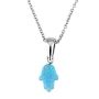 Marina Jewelry Hamsa Opal and 925 Sterling Silver Necklace - 1