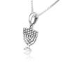 Marina Jewelry Silver Menorah Necklace - 2