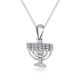 Marina Jewelry Silver Menorah Necklace - 1