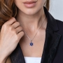 Marina Jewelry 925 Sterling Silver Blue Star of David & Chai Pendant Necklace - 2