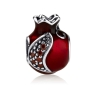 Marina Jewelry Open Pomegranate Bead Charm with Garnet Stones - 2