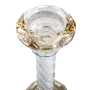 Tall Crystal Candlesticks with Yellow Tint - 3