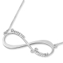 Sterling Silver Double Thickness Hebrew / English Infinity Necklace with up to Two Names - 4