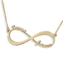 14K Gold Double Thickness Hebrew / English Two Names Infinity Name Necklace - 4